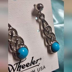 Wheeler Jewelry Turquoise & Silver Earrings NWT Made in America